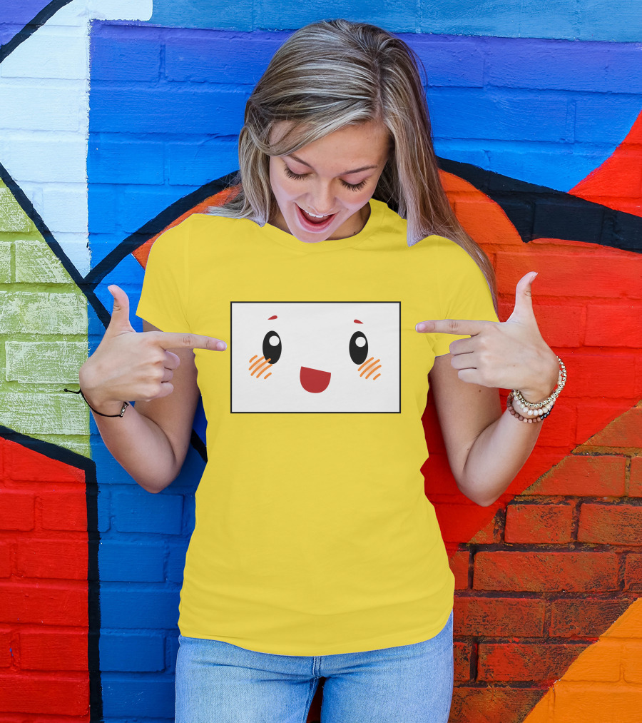 Shop Lankybox Merch Store Boxy Kawaii Face Yellow T-Shirt