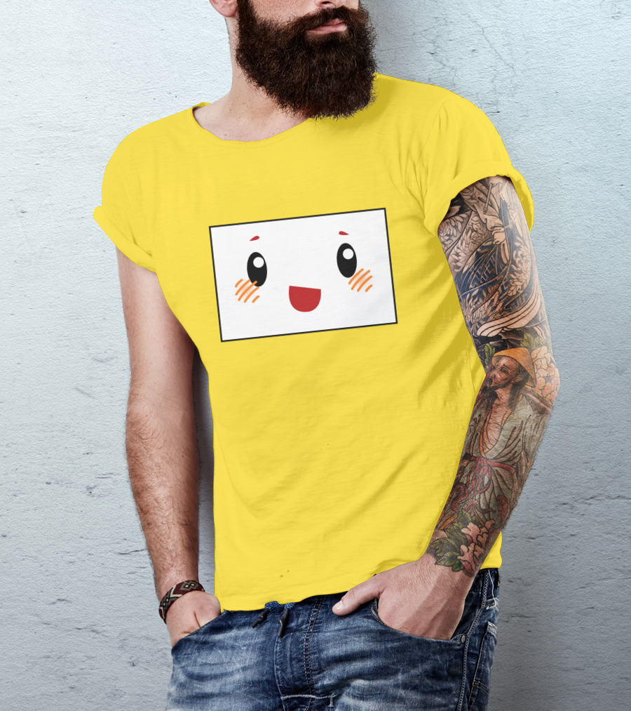 Shop Lankybox Merch Store Boxy Kawaii Face Yellow T-Shirt