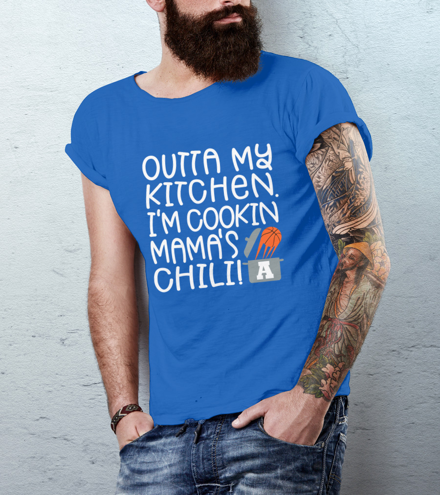 Outta My Kitchen I'm Cookin Mama's Chili Basketball Pot T-Shirt