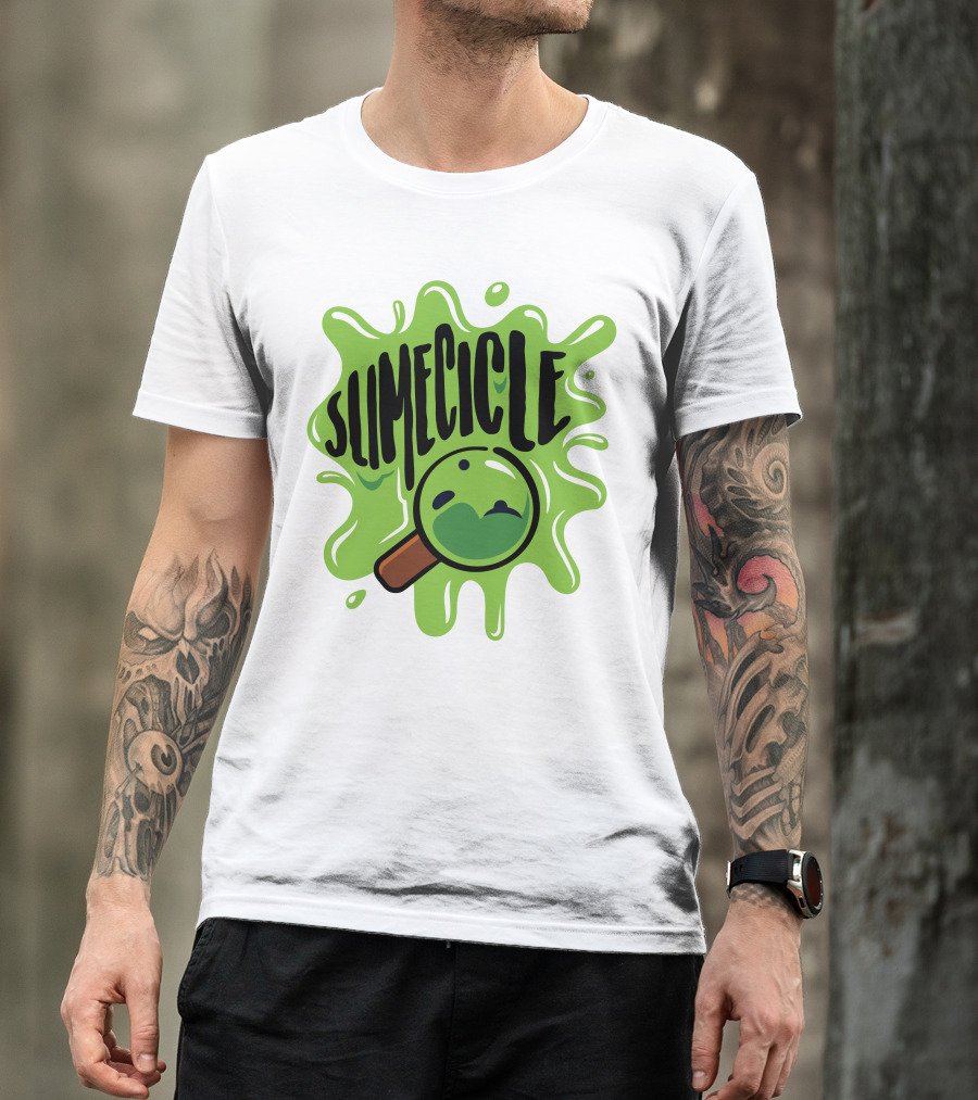 Slimecicle Green Splat Magnifying Glass T-Shirt