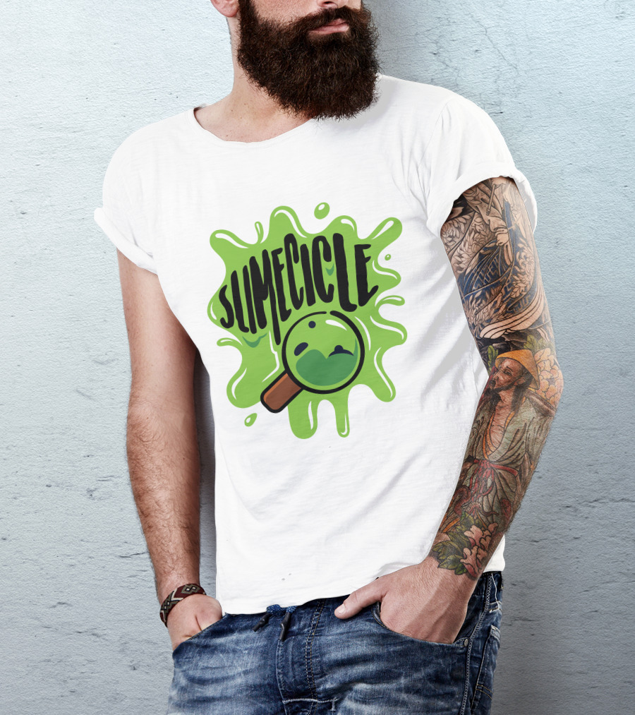 Slimecicle Green Splat Magnifying Glass T-Shirt