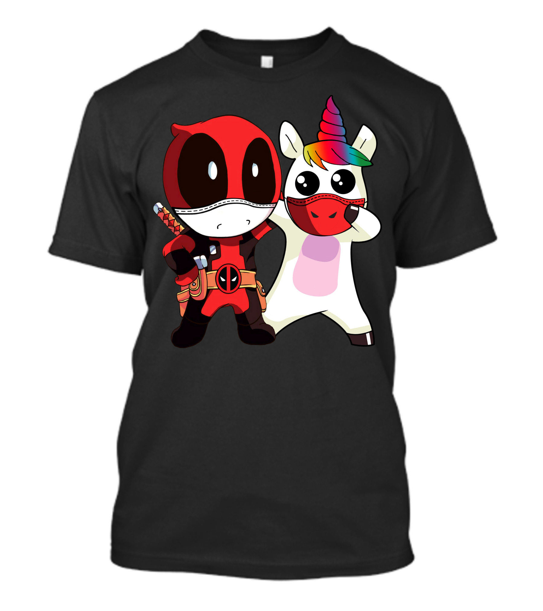 Deadpool Unicorn Rainbow Masked Duo Adventure T-Shirt