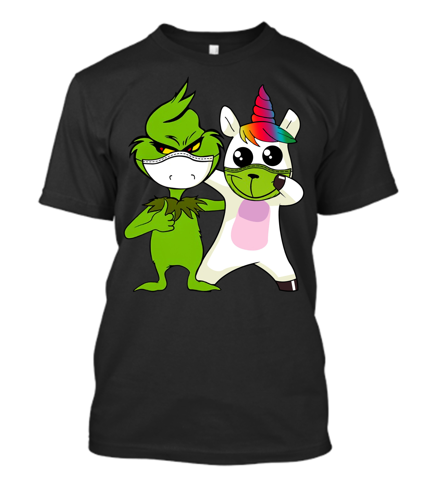 Grinch Unicorn Masked Duo Hugging Cute T-Shirt