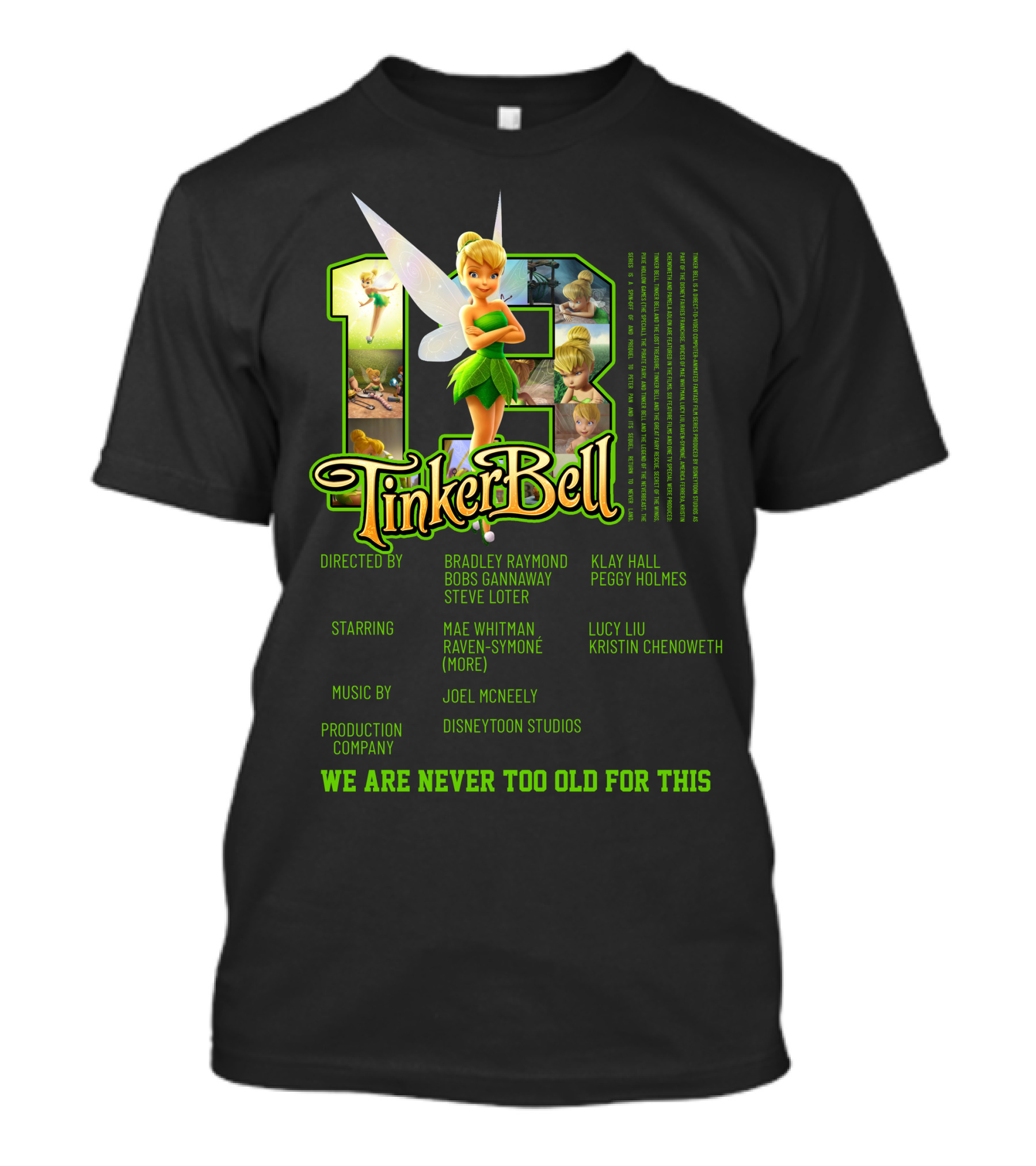 Tinker Bell 13 We Are Never Too Old For This Disneytoon Studios T-Shirt
