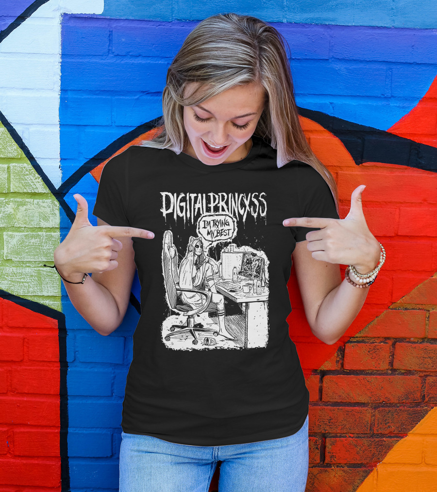 DIGITALPRINCXSS I'M TRYING MY BEST Gaming Setup T-Shirt