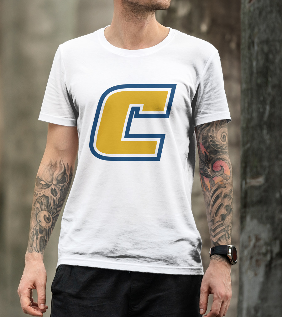 Chattanooga Mocs Large Yellow C Logo Collegiate Sports Emblem T-Shirt