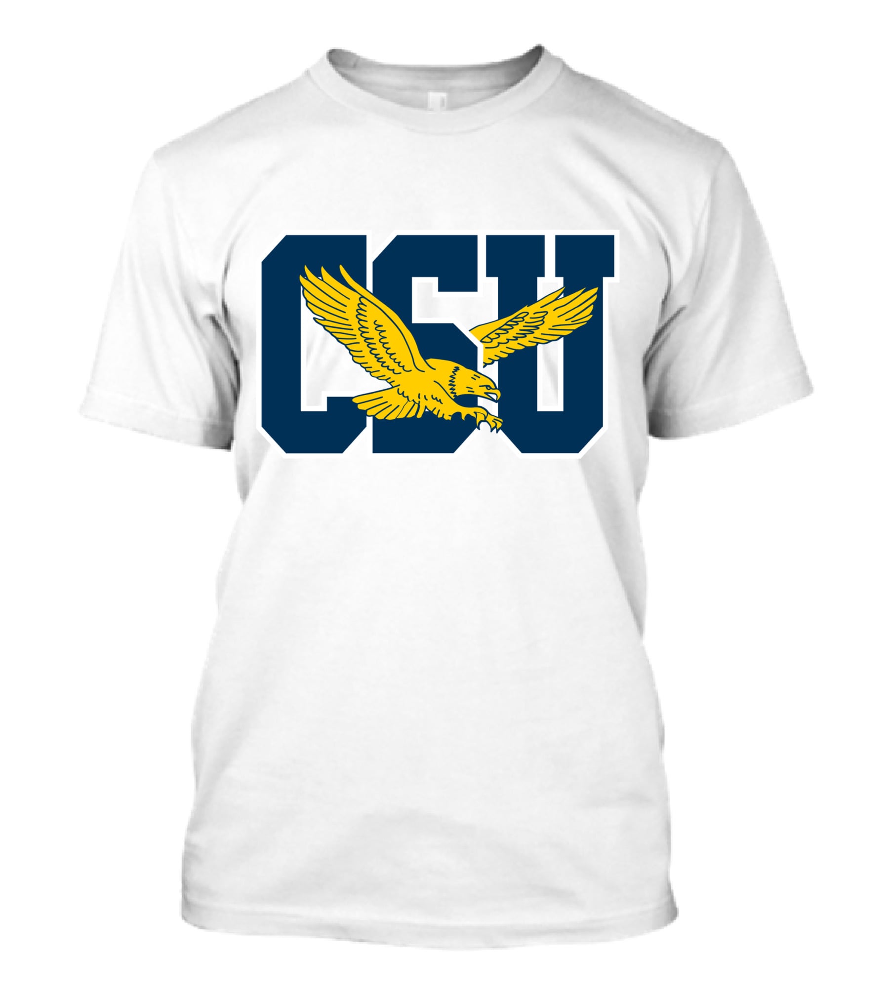 CSU Coppin State Eagles Logo Yellow Eagle Blue Letters T-Shirt