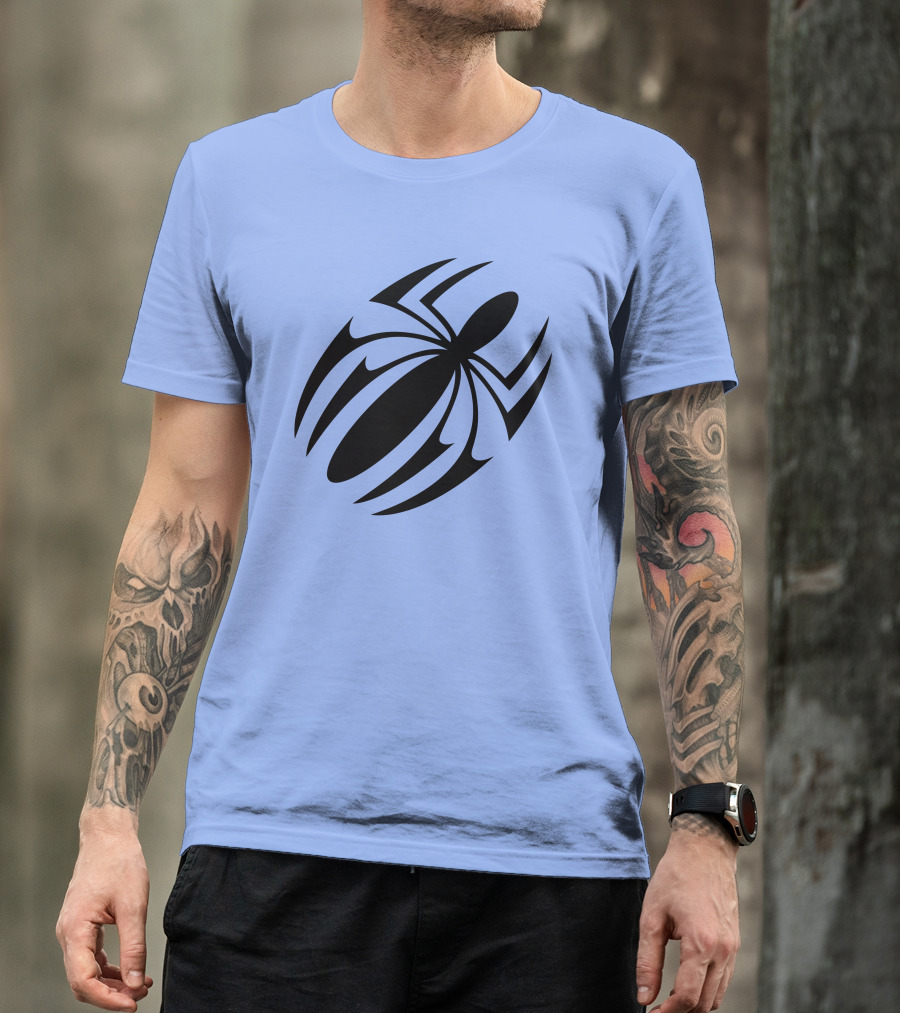 Scarlet Spider Iconic Symbol Blue Background T-Shirt
