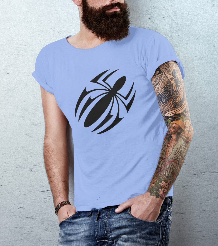 Scarlet Spider Iconic Symbol Blue Background T-Shirt