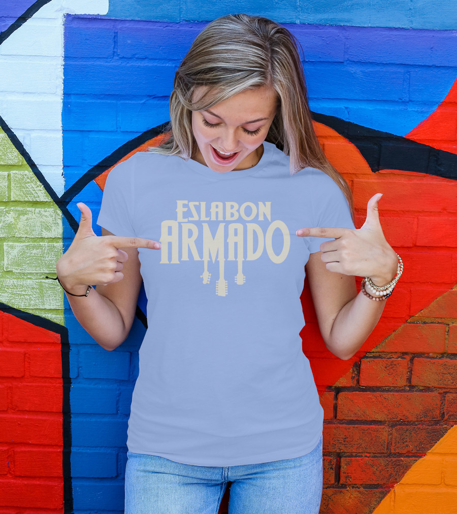 Eslabon Armado Guitar Typography T-Shirt