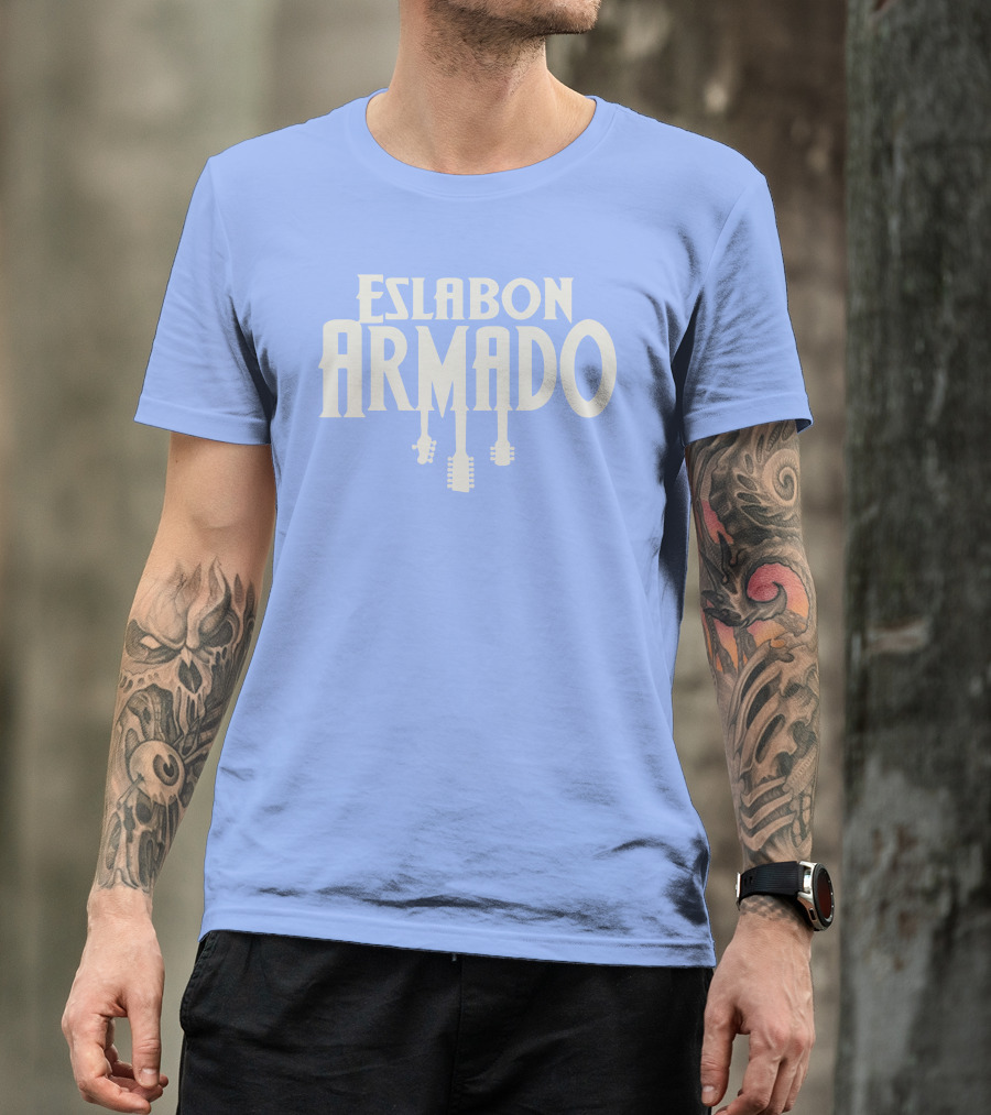 Eslabon Armado Guitar Typography T-Shirt