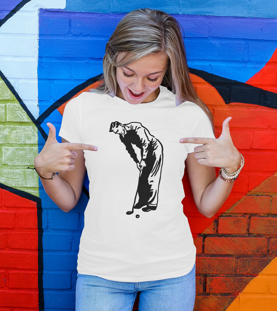 Jack Nicklaus Yellow Golfer Silhouette On Orange T-Shirt