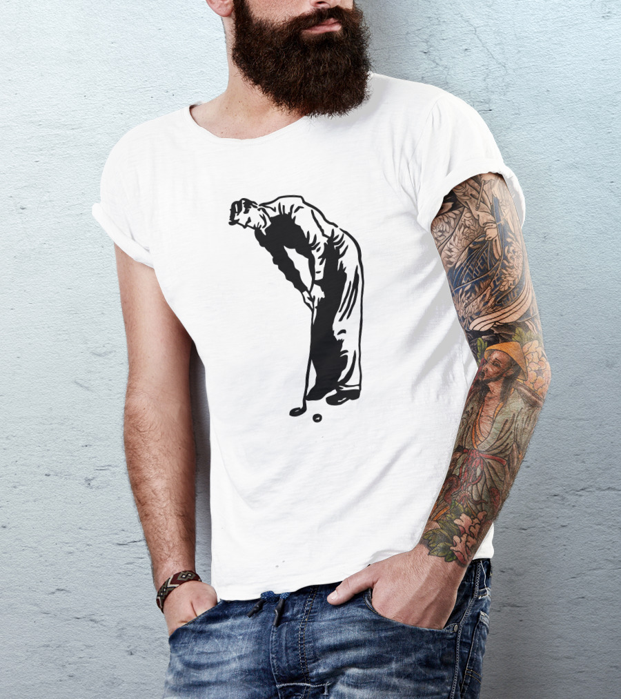 Jack Nicklaus Yellow Golfer Silhouette On Orange T-Shirt