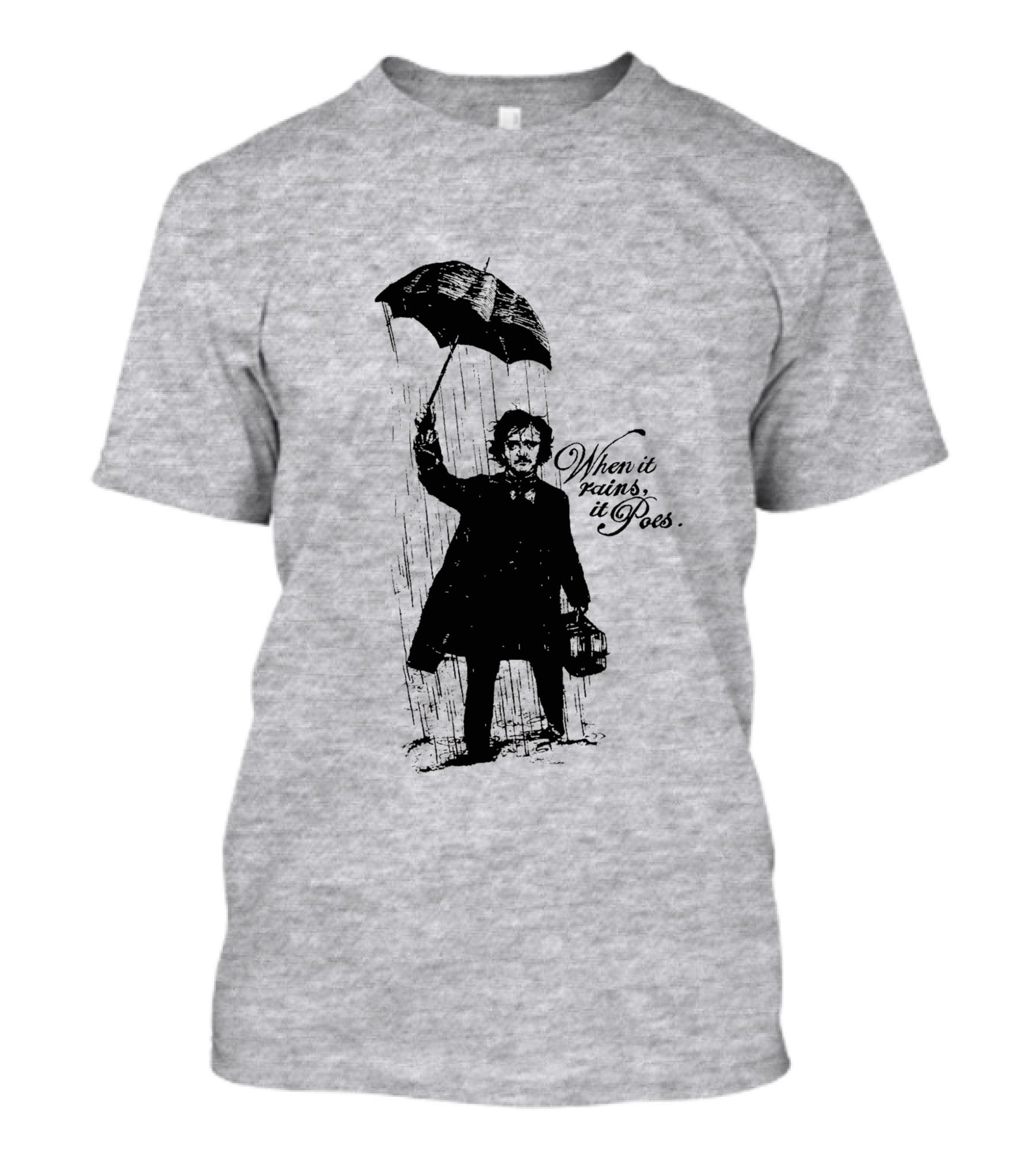 When It Rains It Poes Edgar Umbrella T-Shirt