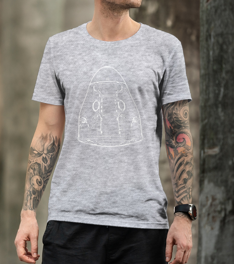 Spacex Dragon Capsule Blueprint T-Shirt