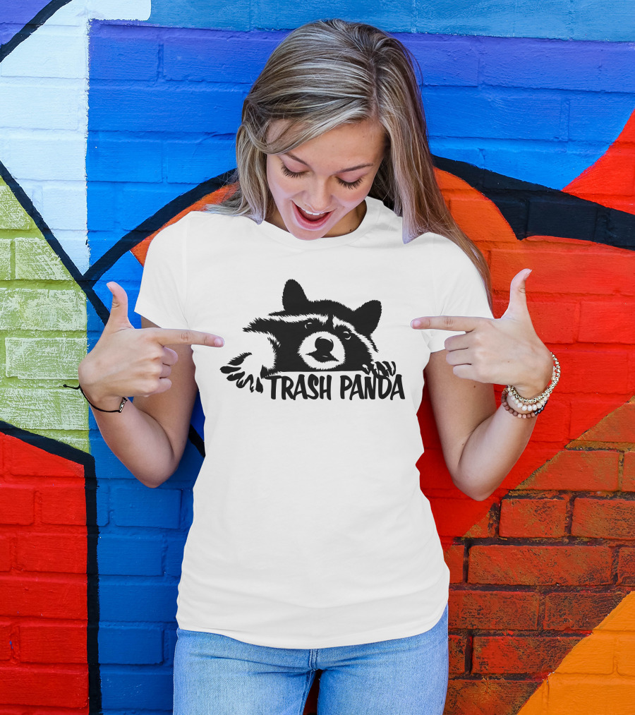 Trash Panda Raccoon Peeking Out T-Shirt