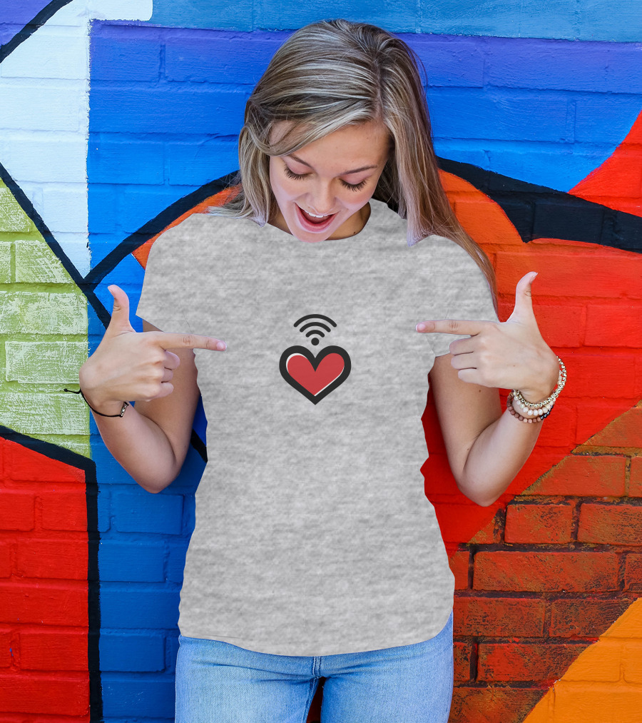 Straykids Seungmin Love Red Heart With Wifi Signal T-Shirt