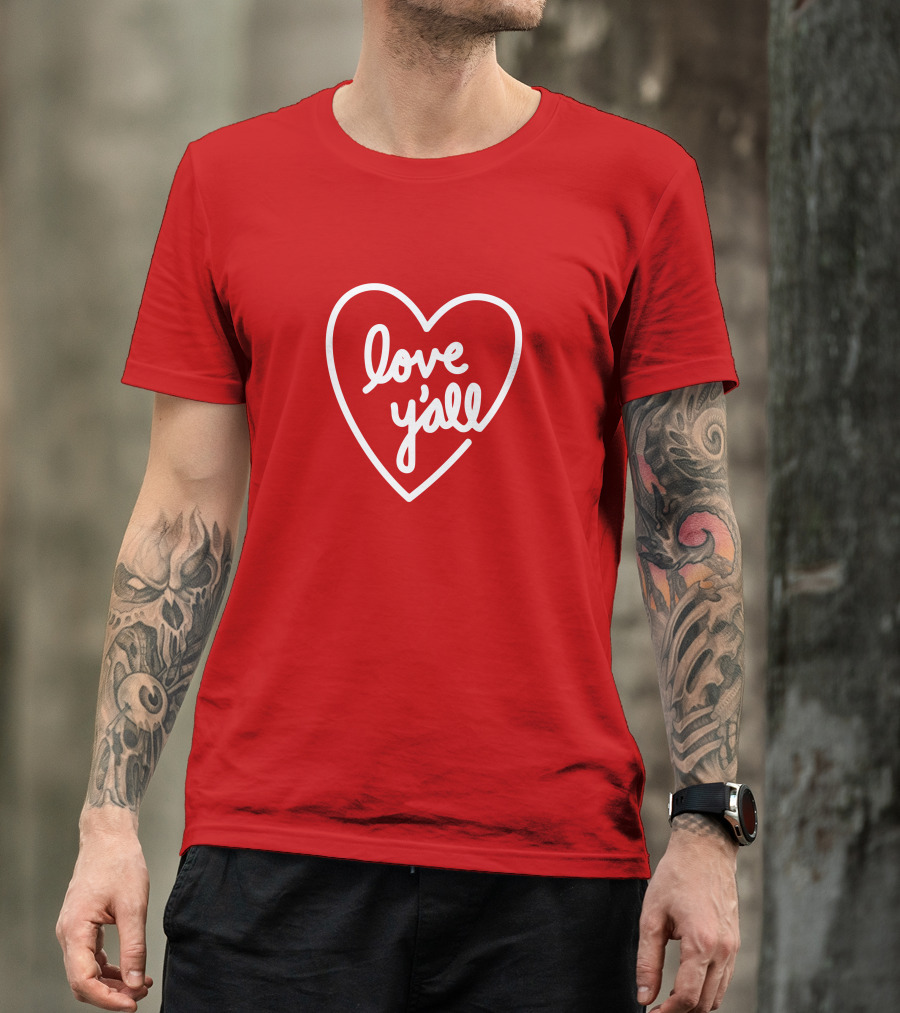 Love Y'all Red Heart T-Shirt
