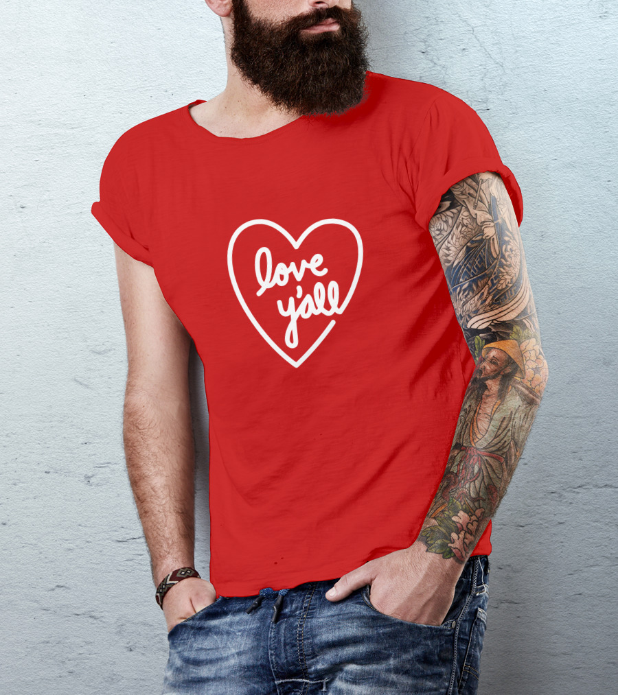 Love Y'all Red Heart T-Shirt