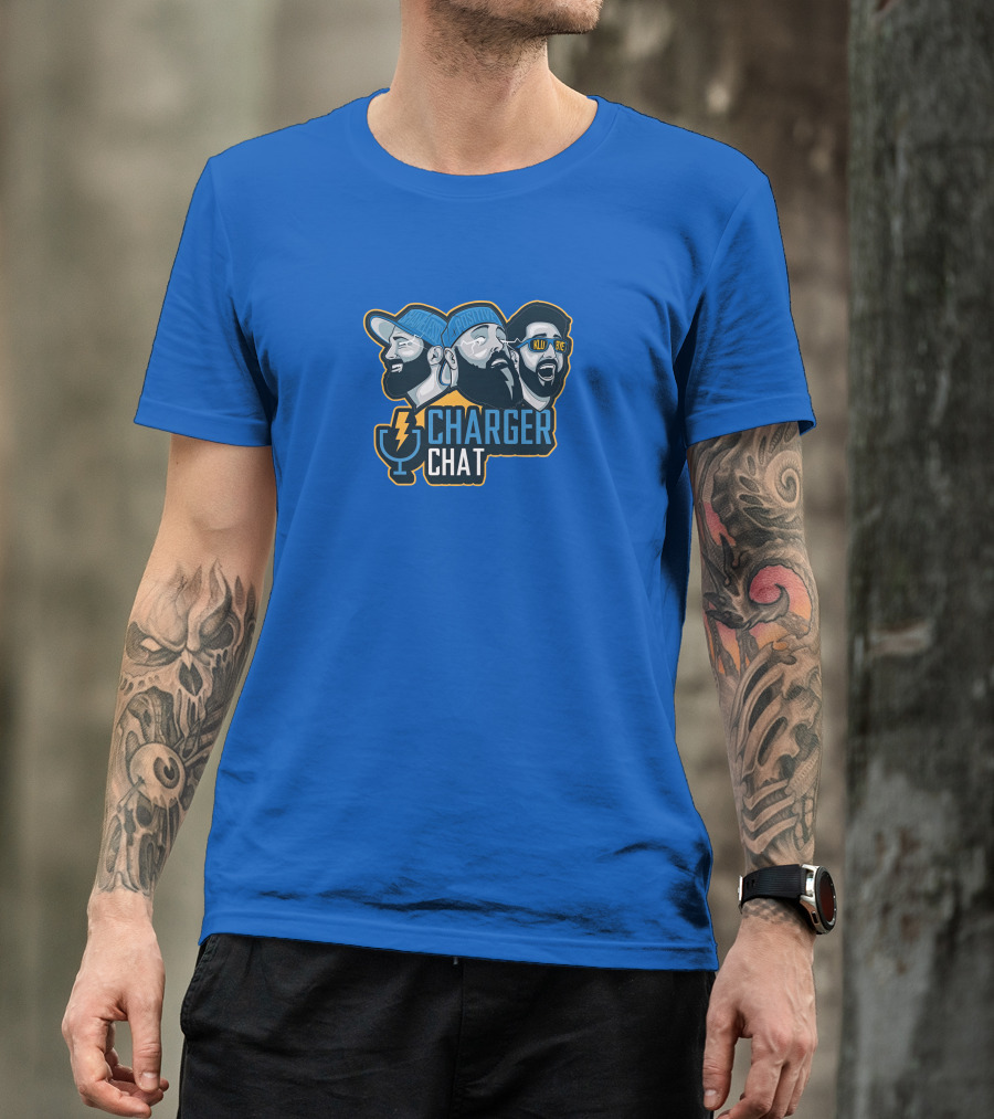 Bolt Charger Chat Podcast Lightning Microphone Heads Sketch T-Shirt