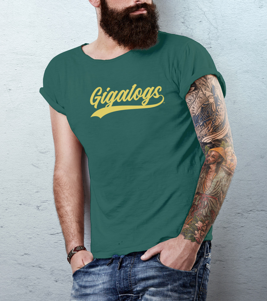 Gigalogs Classic Script Yellow T-Shirt