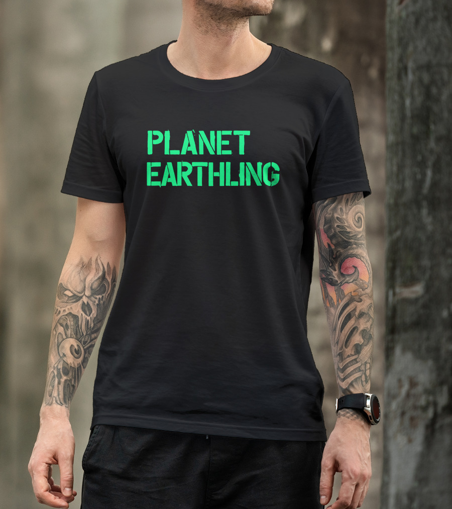 Punkmasters Planet Earthling Bold Green Text T-Shirt