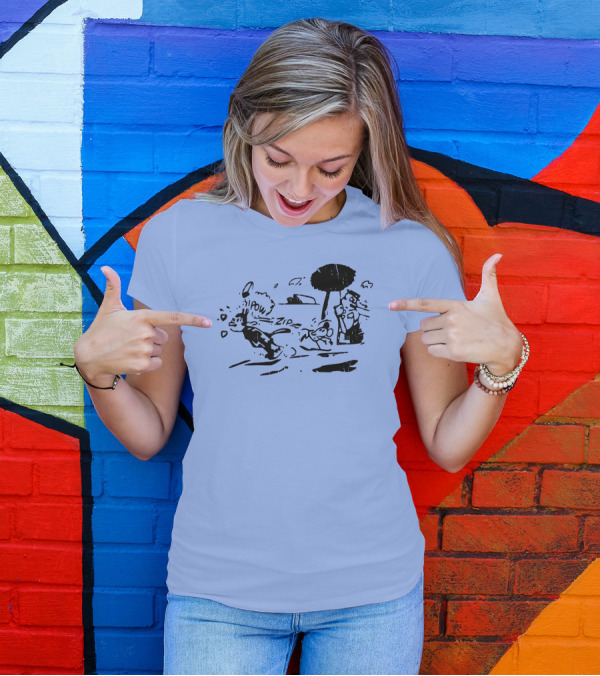 Krazy Kat Jules Pow Zip Comic Scene T-Shirt