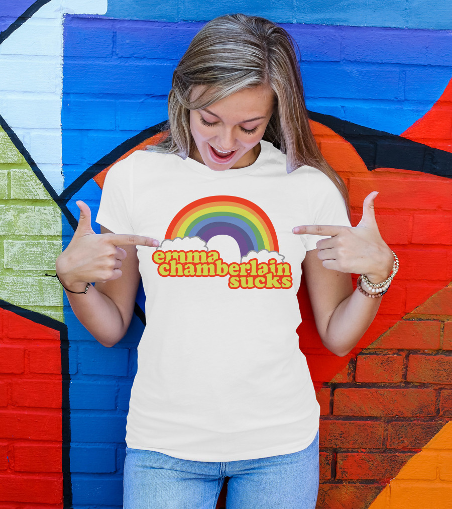 Emma Chamberlain Sucks Rainbow Clouds T-Shirt
