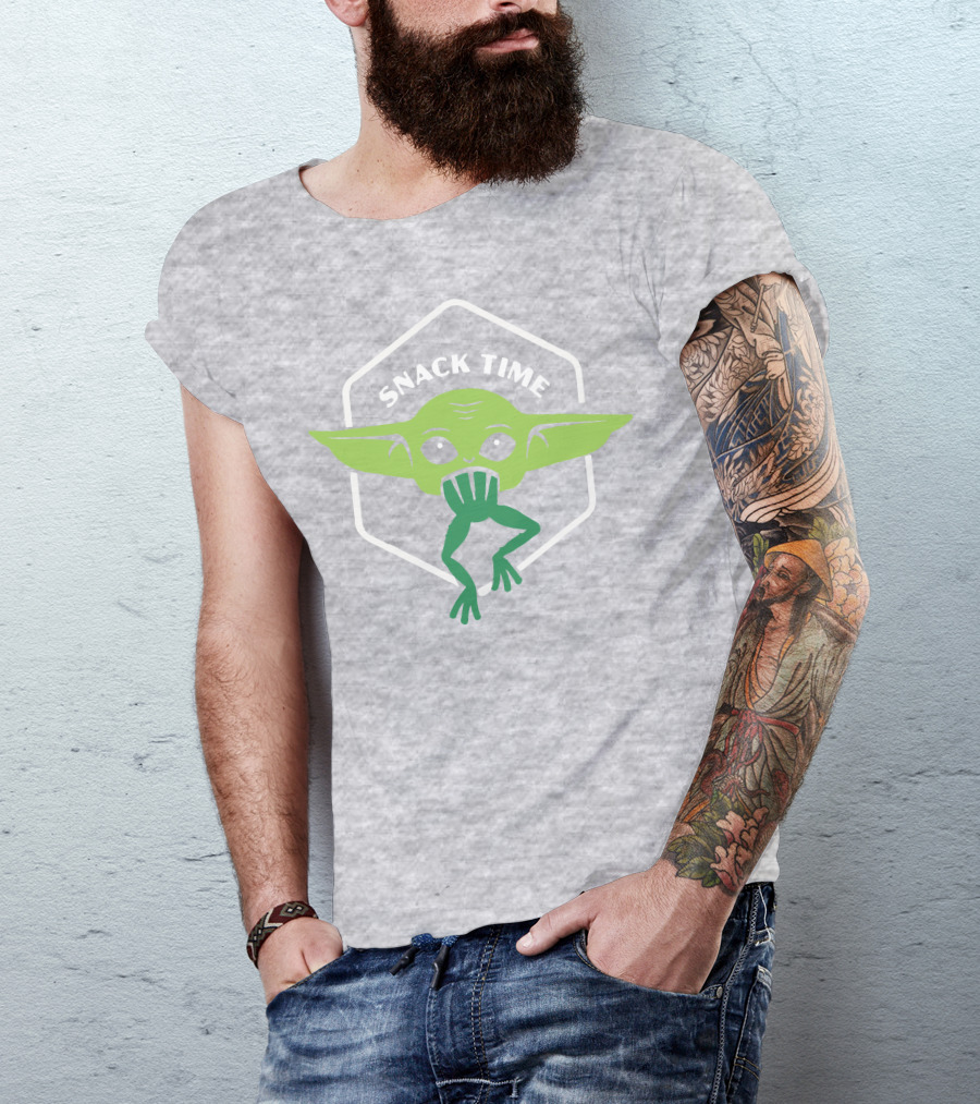 Snack Time The Mandalorian Baby Yoda Eating Frog T-Shirt