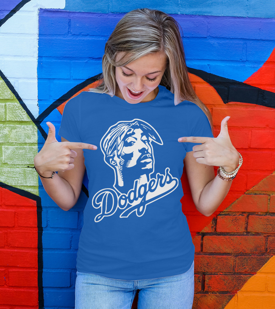 Tupac Dodgers Urban Streetwear Icon Collaboration T-Shirt