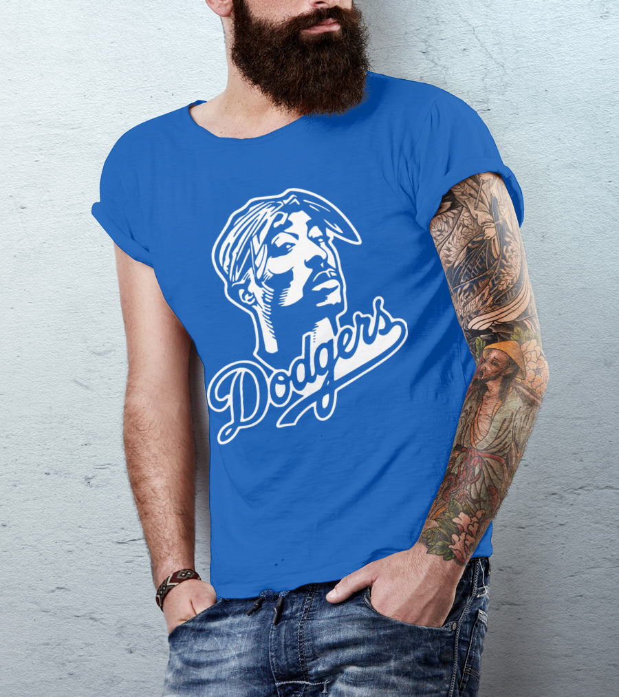 Tupac Dodgers Urban Streetwear Icon Collaboration T-Shirt