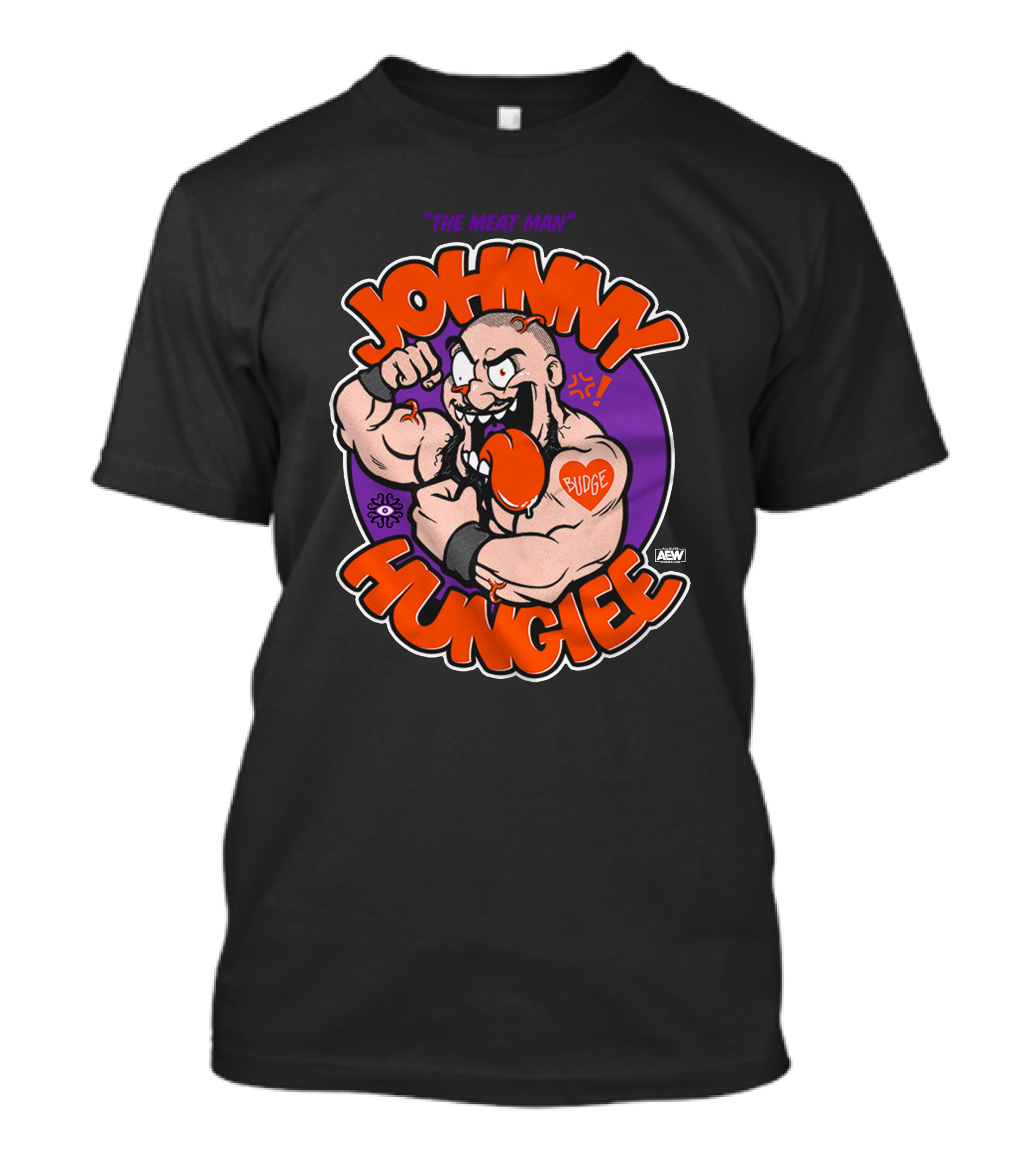 The Meat Man Johnny Hungiee Budge AEW T-Shirt