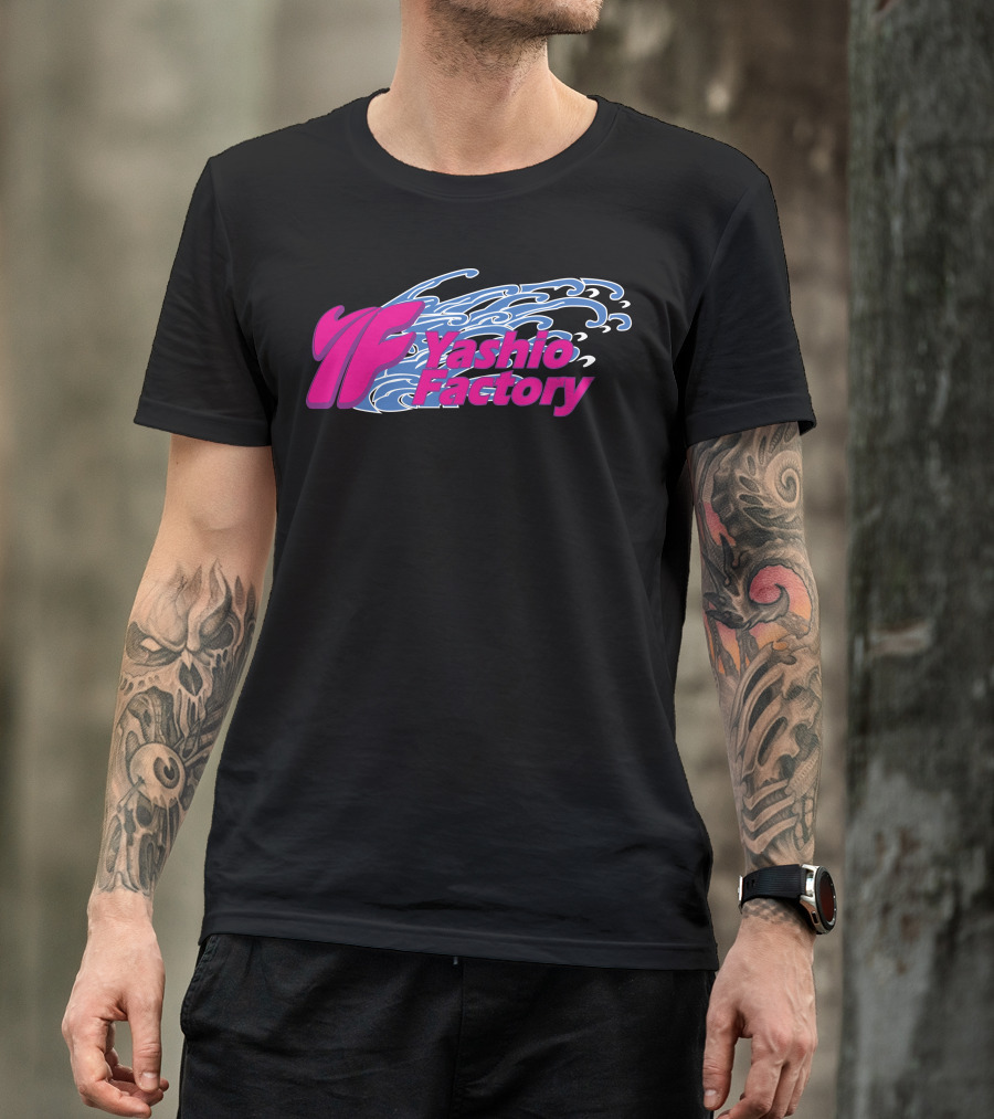 Yashio Factory Pink And Blue Wave T-Shirt