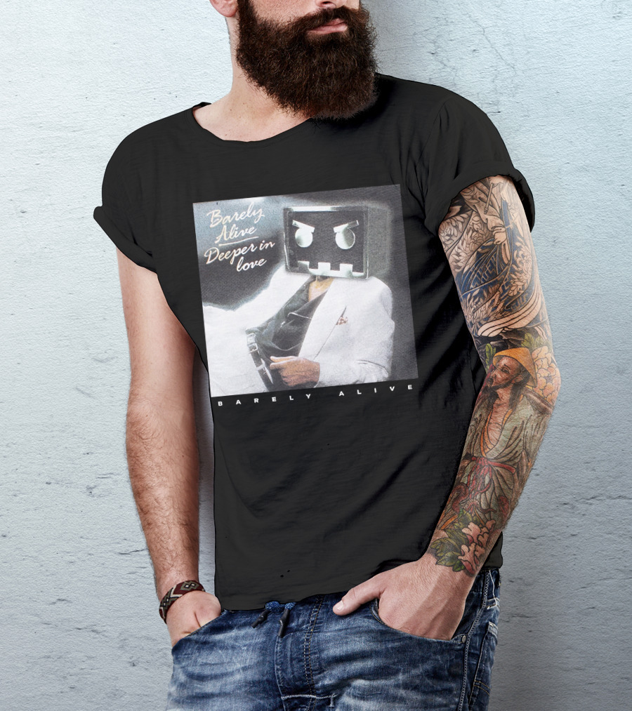 Barely Alive Deeper In Love 80s Aesthetic Robot Head Suit T-Shirt
