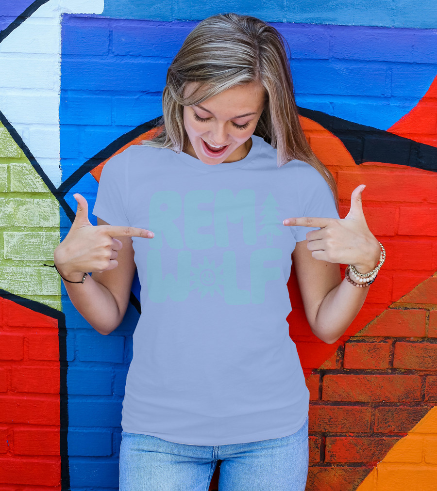 REM WOLF Pine Tree Sun Face T-Shirt