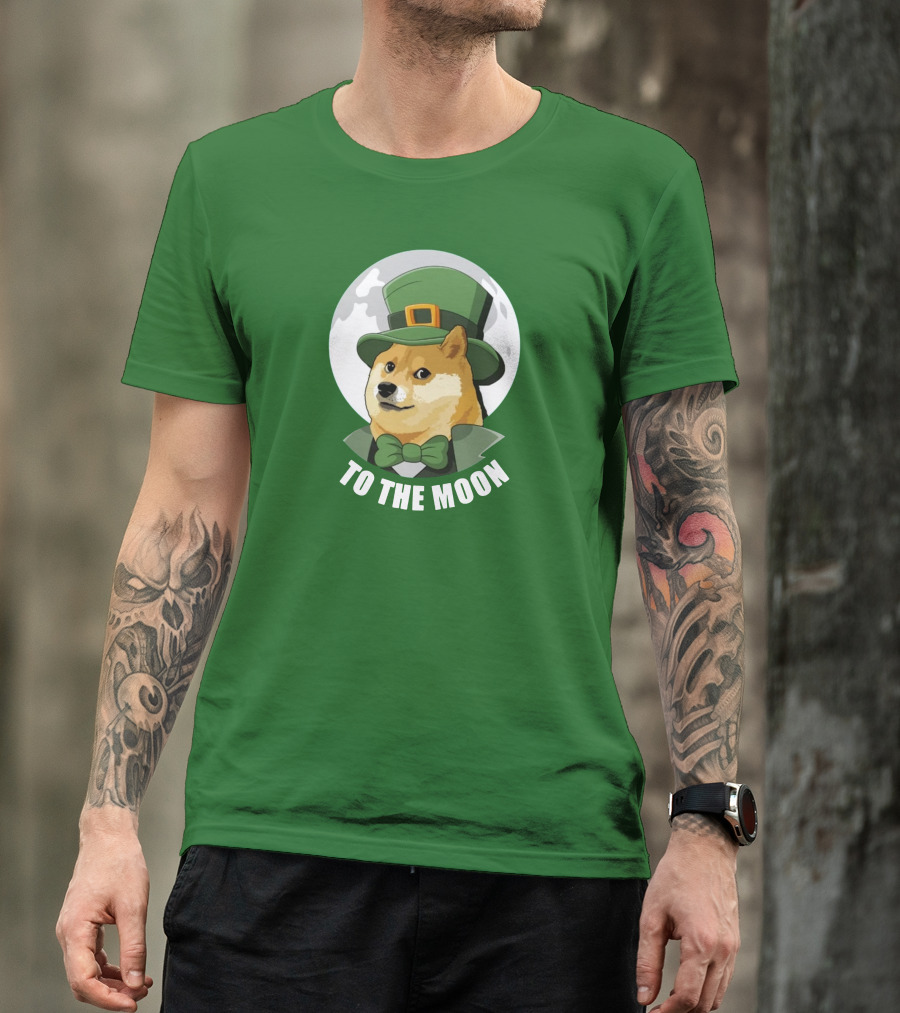 TO THE MOON Doge Leprechaun T-Shirt