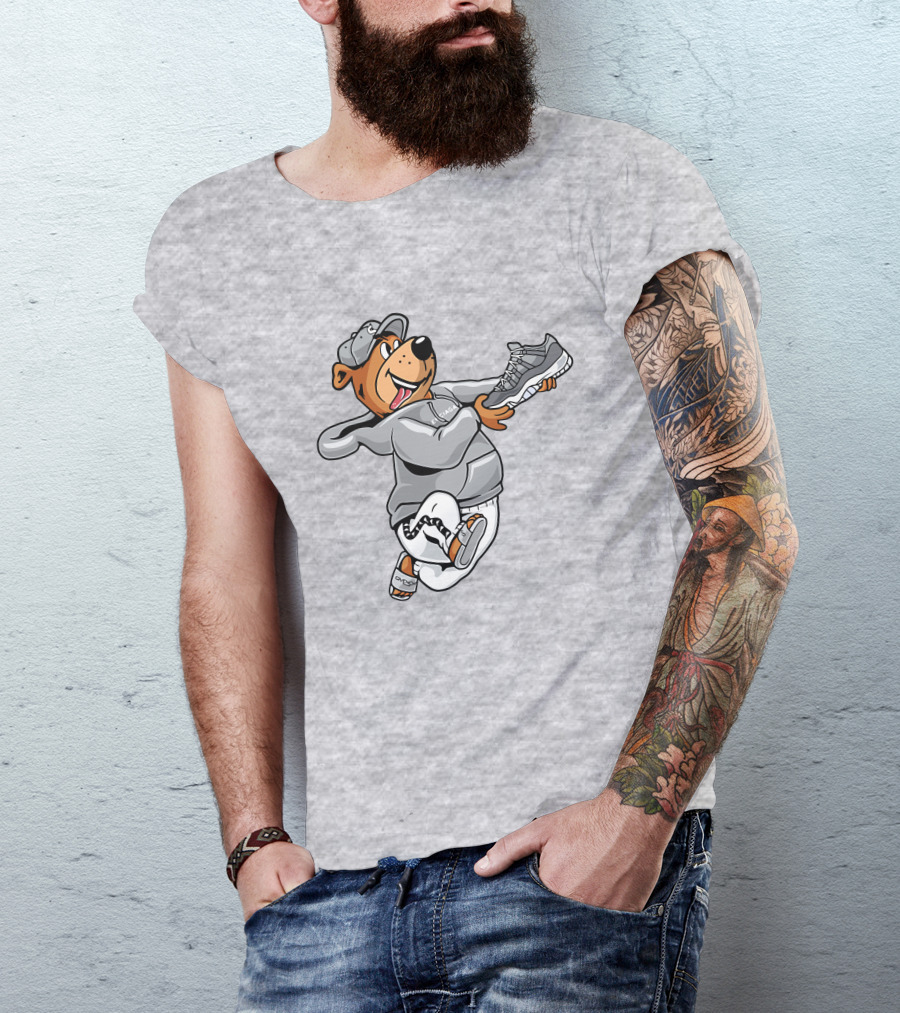 Cool Grey 11s Bear With Sneakers T-Shirt