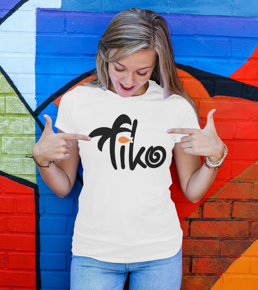 Tiko Fish Logo With Palm Tree T-Shirt