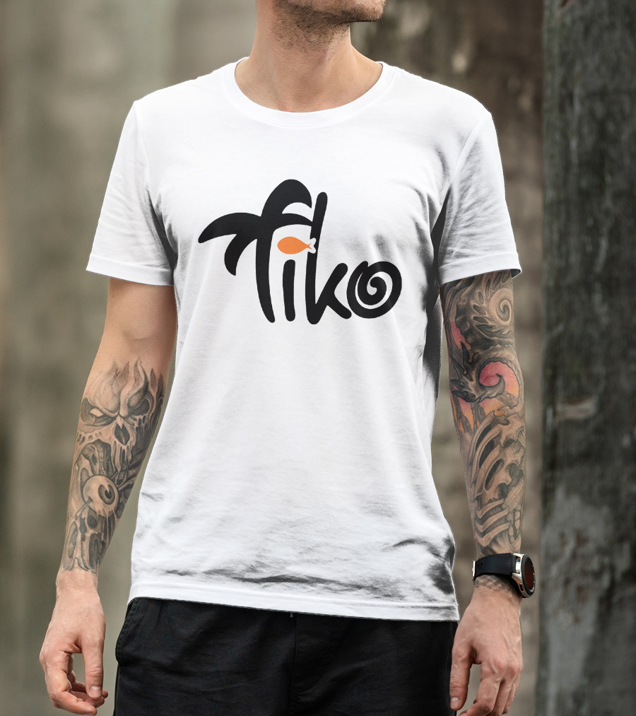 Tiko Fish Logo With Palm Tree T-Shirt