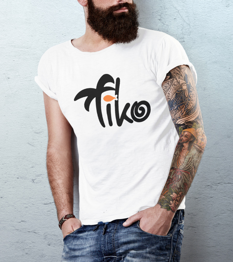 Tiko Fish Logo With Palm Tree T-Shirt