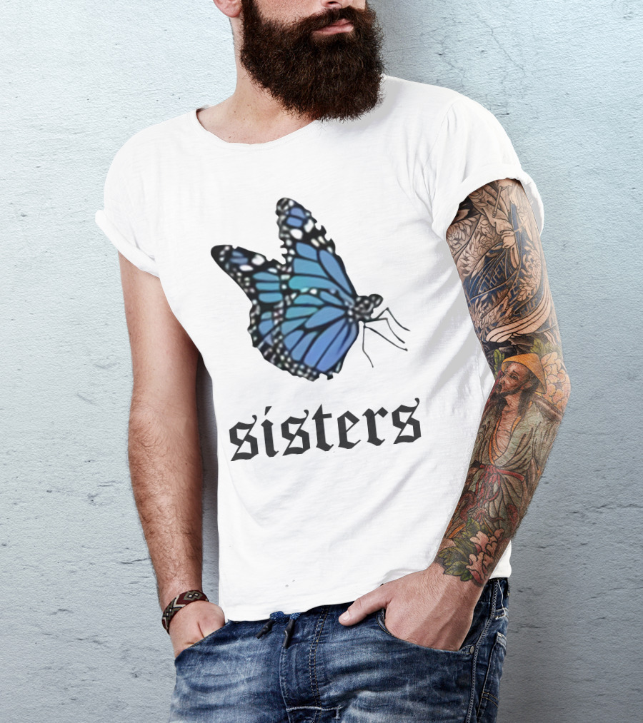 Sisters Blue Butterfly T-Shirt