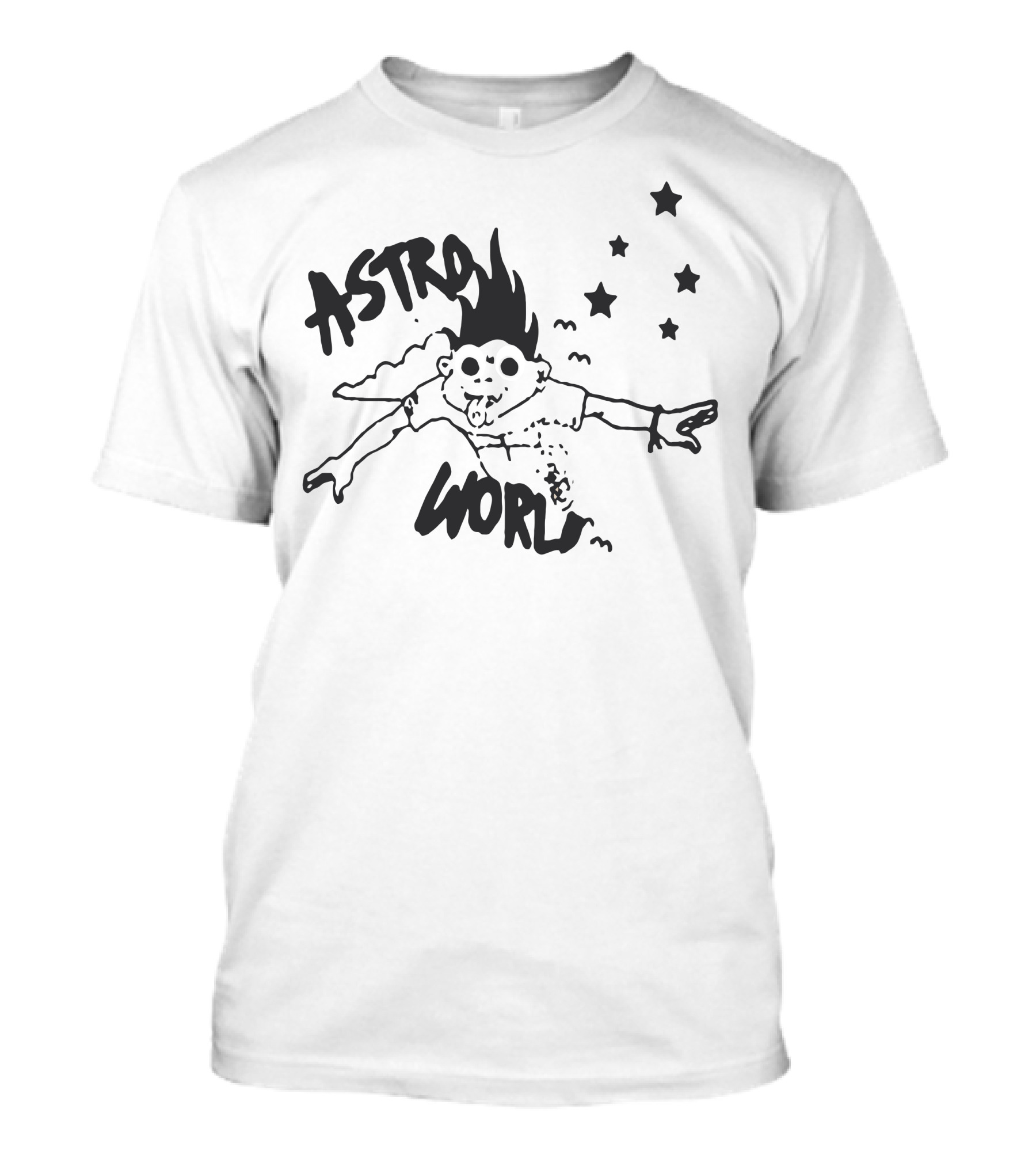 Astroworld Flying Character With Stars T-Shirt
