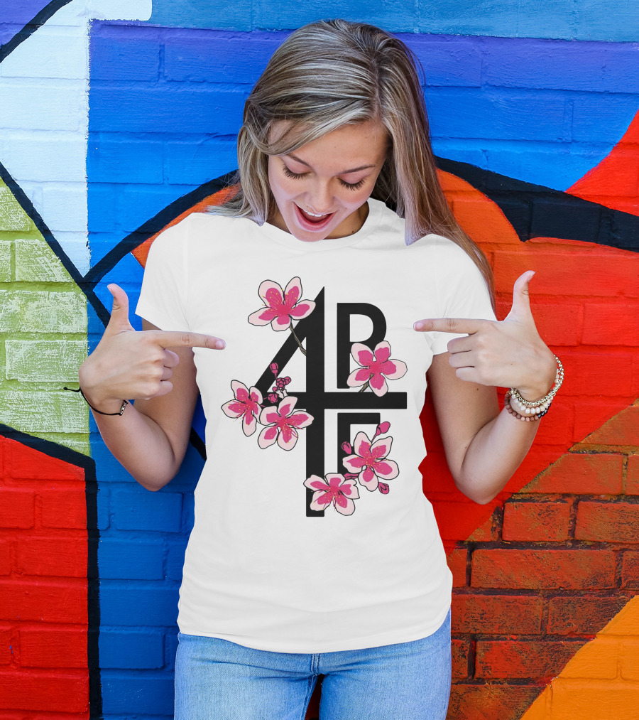 4PF Cherry Blossom Floral Motif T-Shirt