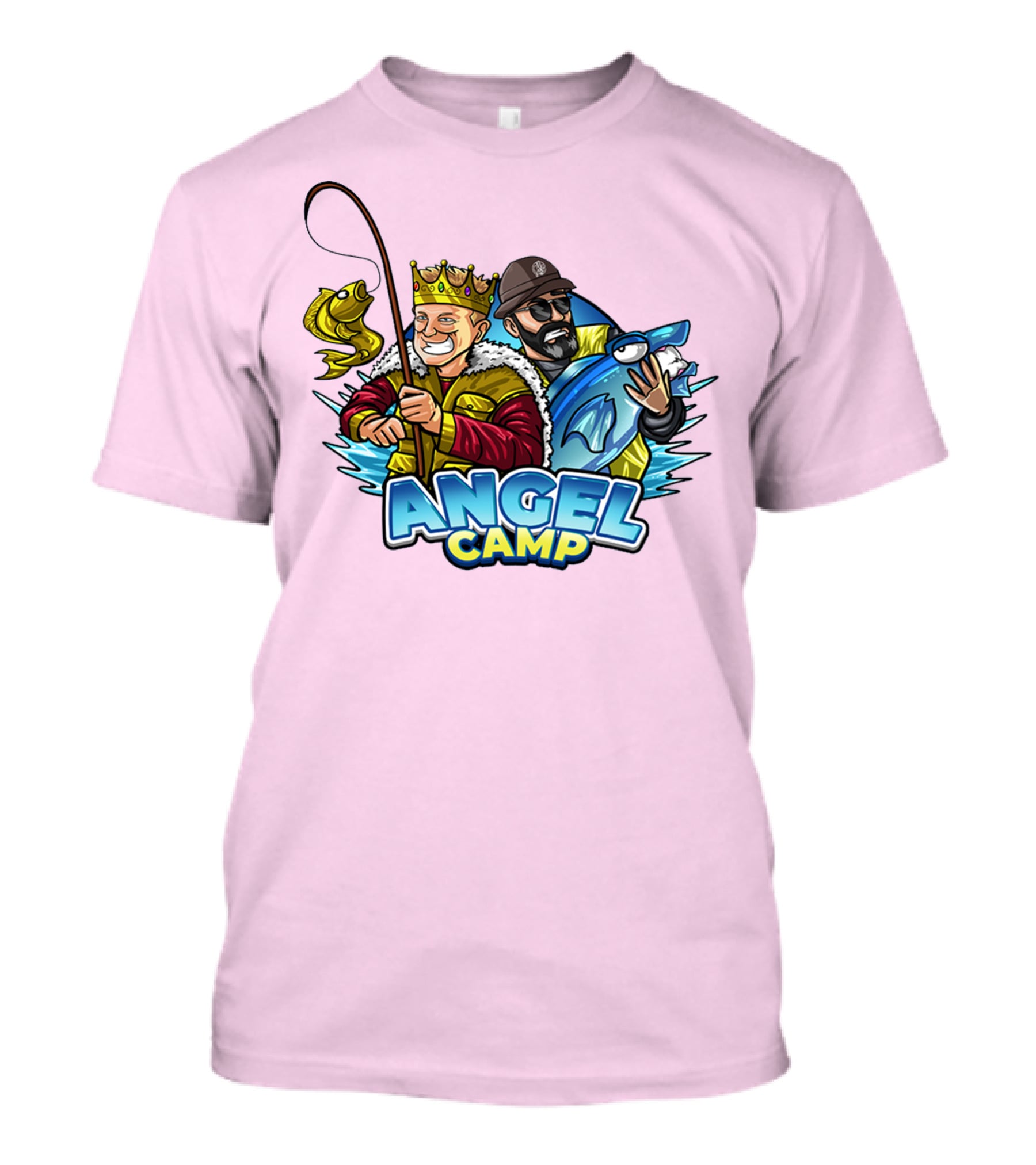 Angel Camp Fishing King And Blue Shark T-Shirt