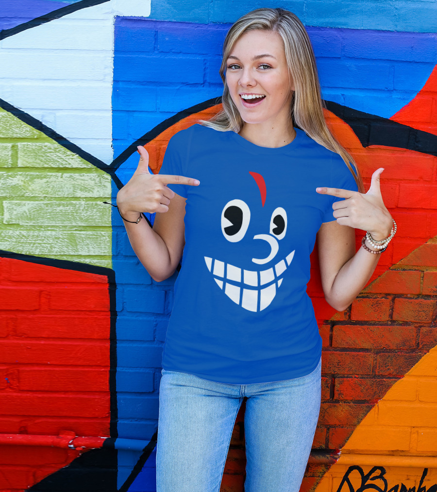 Lil Darkie Merch Blue Face Grin Red Accent T-Shirt