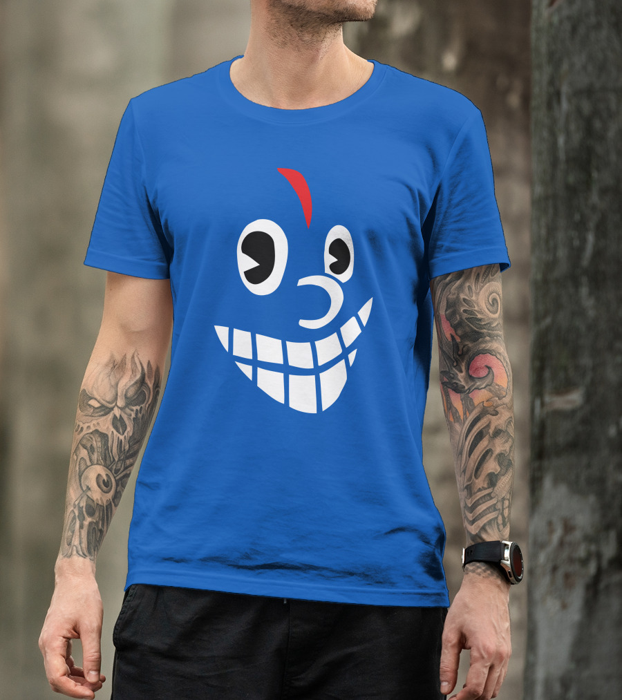 Lil Darkie Merch Blue Face Grin Red Accent T-Shirt