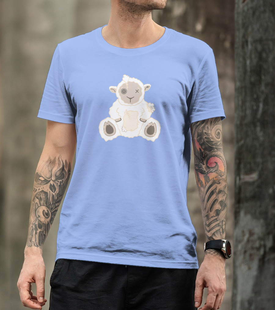 Captain Puffy Merch Sheep Plush Button Eye Patchwork T-Shirt