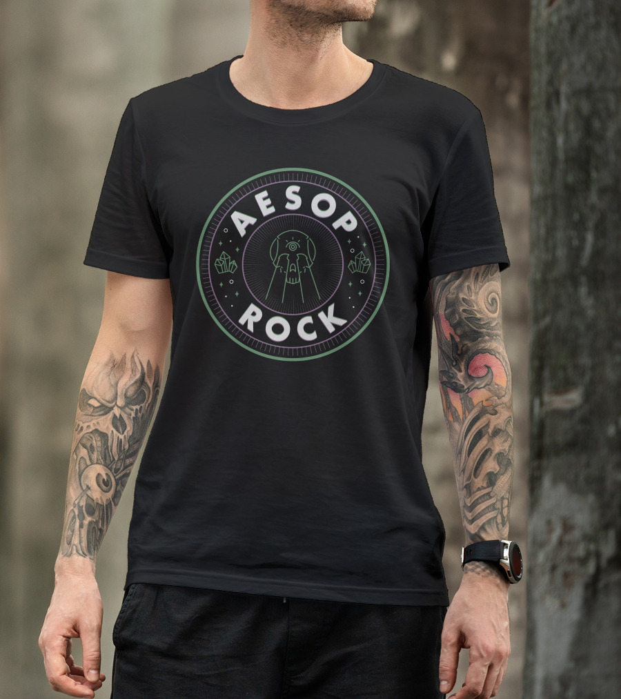 AESOP ROCK Cosmic Crystal Owl Circle T-Shirt