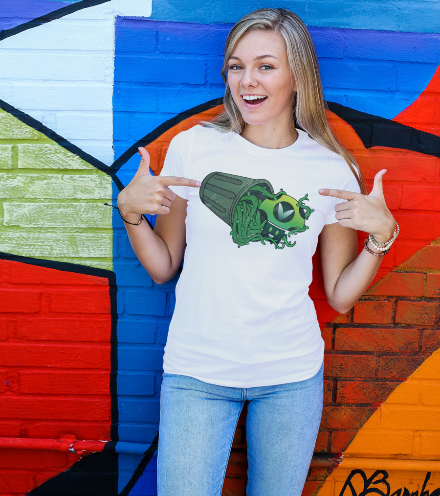 Vinesauce Trash Can With Green Goo And Controller T-Shirt