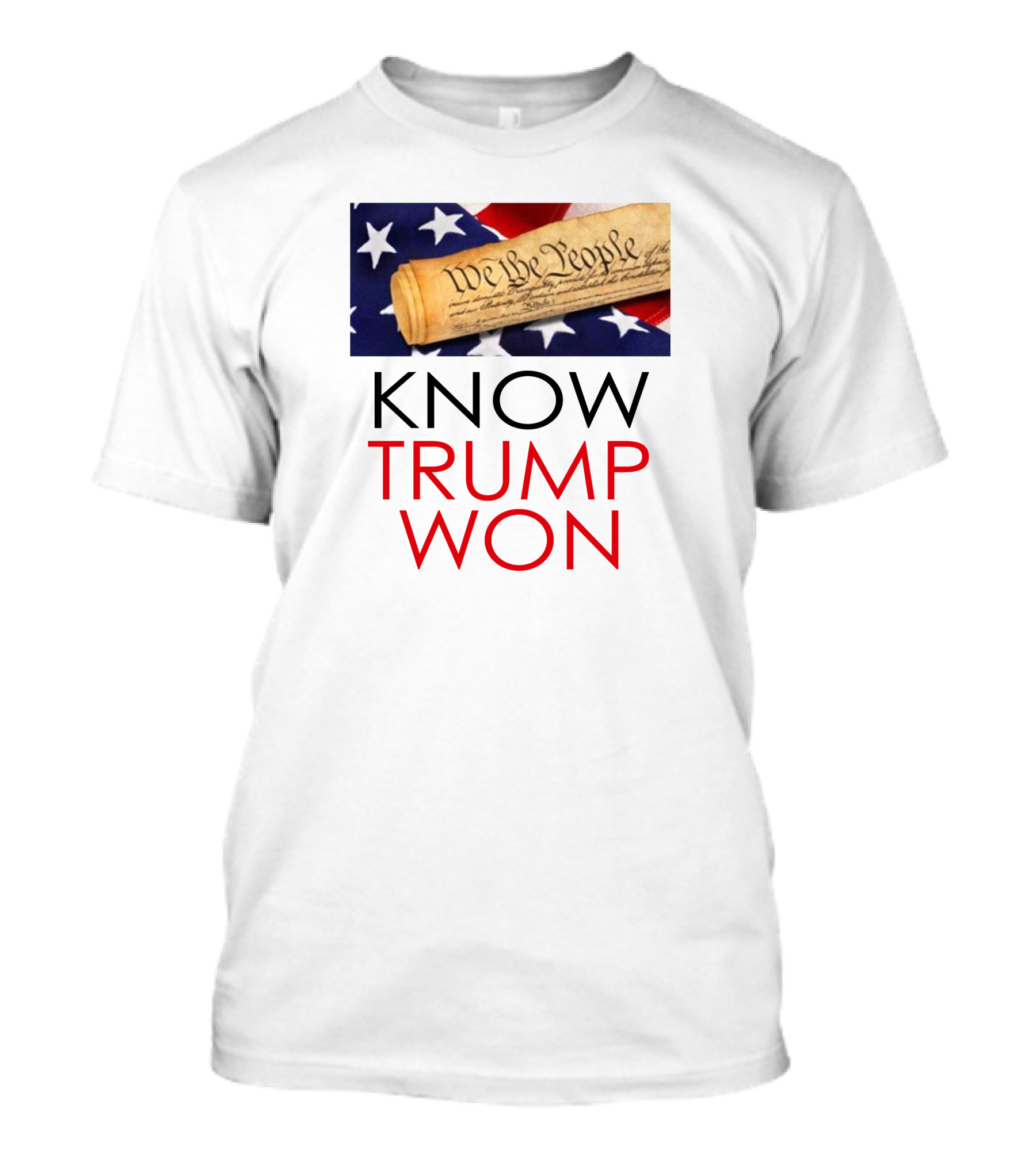 We The People Know Trump Won Constitution Scroll American Flag T-Shirt